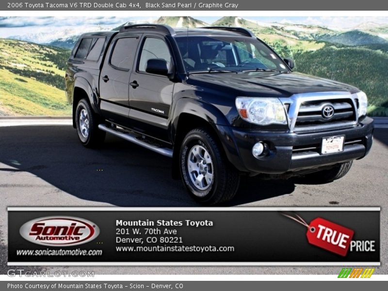 Black Sand Pearl / Graphite Gray 2006 Toyota Tacoma V6 TRD Double Cab 4x4