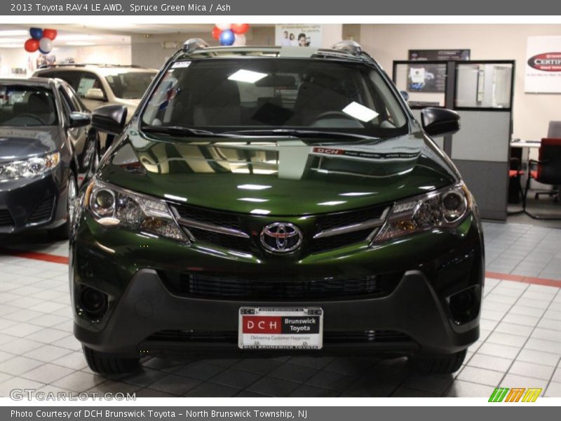 Spruce Green Mica / Ash 2013 Toyota RAV4 LE AWD