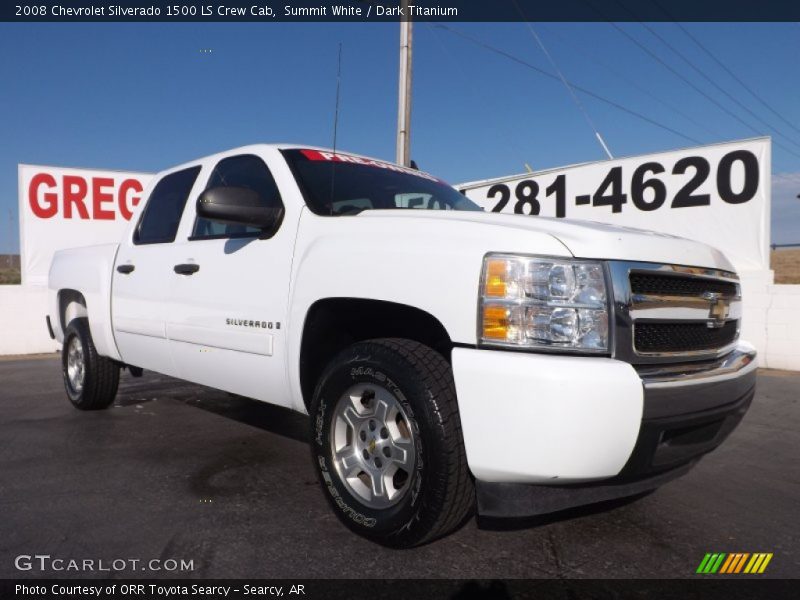 Summit White / Dark Titanium 2008 Chevrolet Silverado 1500 LS Crew Cab