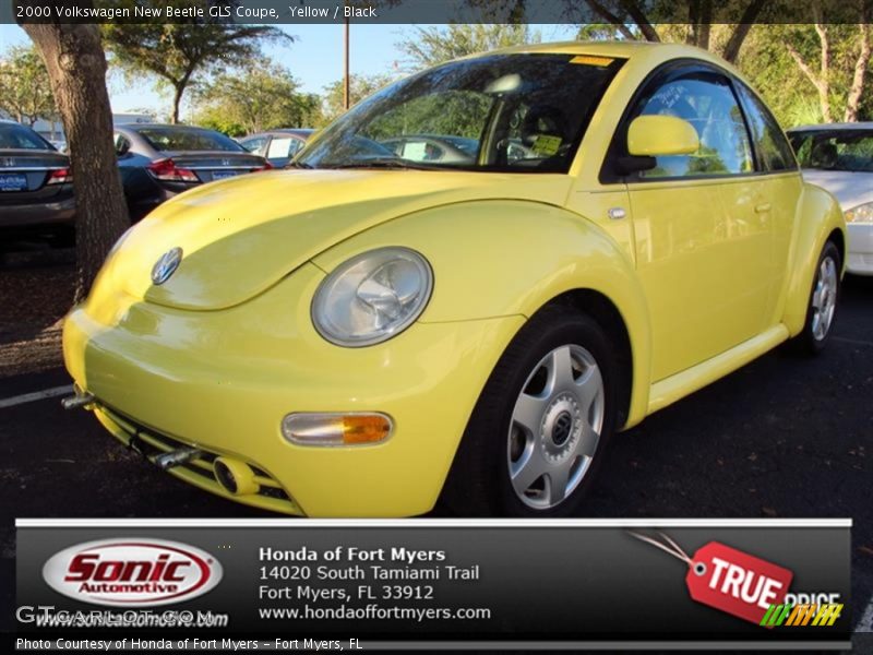 Yellow / Black 2000 Volkswagen New Beetle GLS Coupe