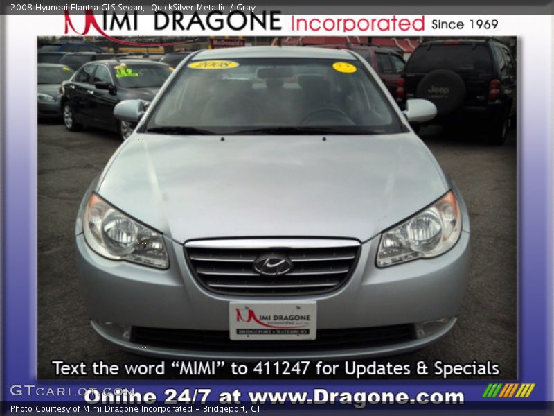 QuickSilver Metallic / Gray 2008 Hyundai Elantra GLS Sedan