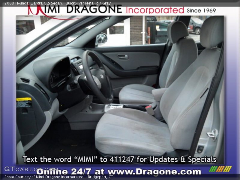 QuickSilver Metallic / Gray 2008 Hyundai Elantra GLS Sedan