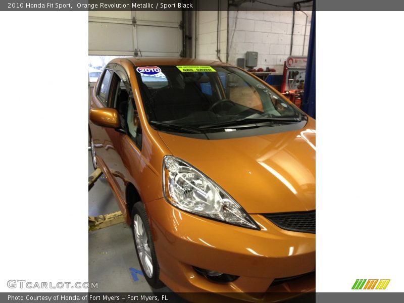Orange Revolution Metallic / Sport Black 2010 Honda Fit Sport