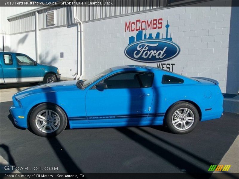 Grabber Blue / Charcoal Black 2013 Ford Mustang V6 Coupe