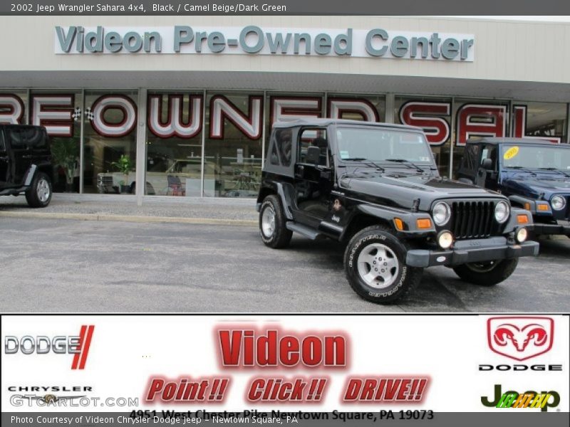 Black / Camel Beige/Dark Green 2002 Jeep Wrangler Sahara 4x4