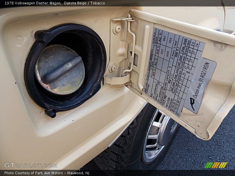 Info Tag of 1978 Dasher Wagon