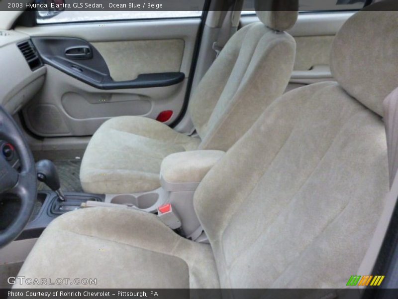 Ocean Blue / Beige 2003 Hyundai Elantra GLS Sedan