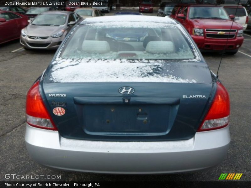 Ocean Blue / Beige 2003 Hyundai Elantra GLS Sedan