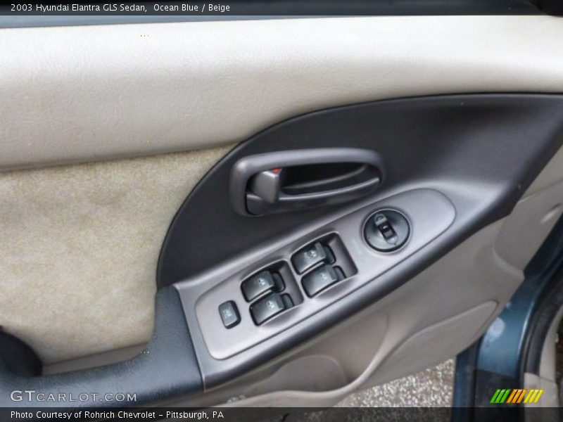 Ocean Blue / Beige 2003 Hyundai Elantra GLS Sedan