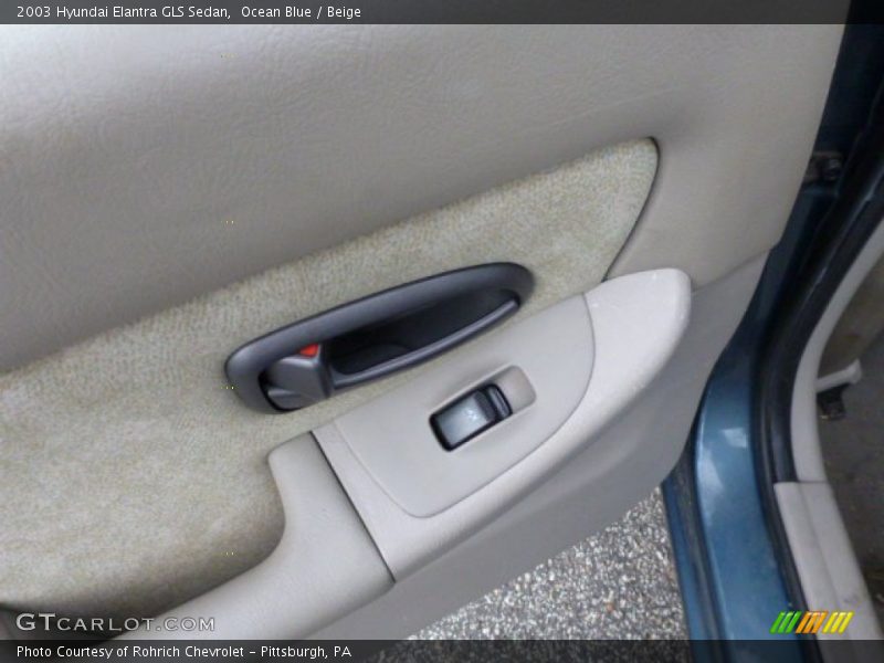 Ocean Blue / Beige 2003 Hyundai Elantra GLS Sedan