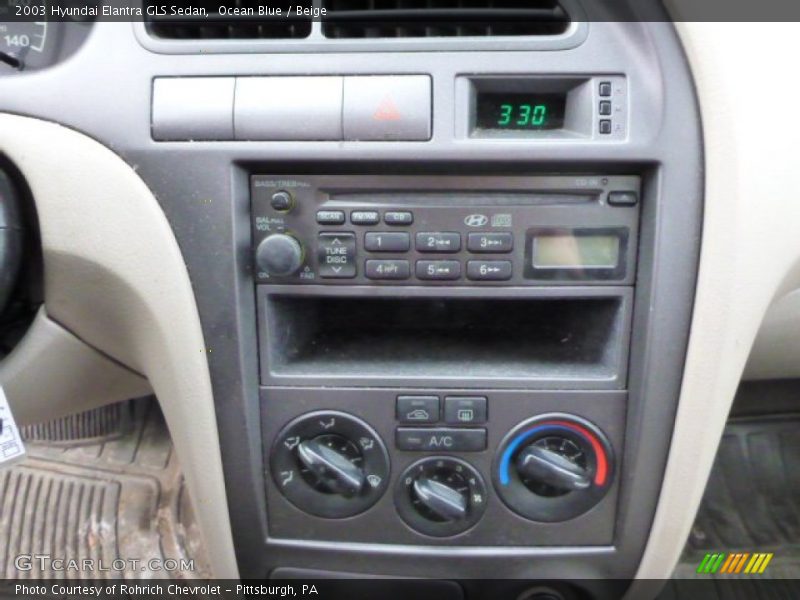 Ocean Blue / Beige 2003 Hyundai Elantra GLS Sedan