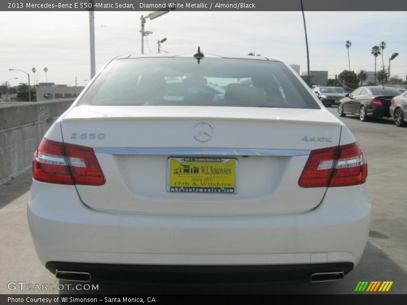 Diamond White Metallic / Almond/Black 2013 Mercedes-Benz E 550 4Matic Sedan