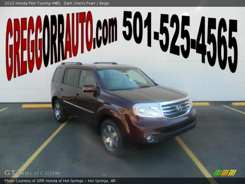 Dark Cherry Pearl / Beige 2013 Honda Pilot Touring 4WD