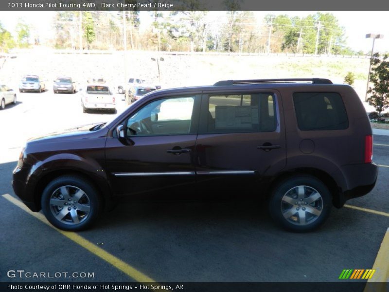 Dark Cherry Pearl / Beige 2013 Honda Pilot Touring 4WD