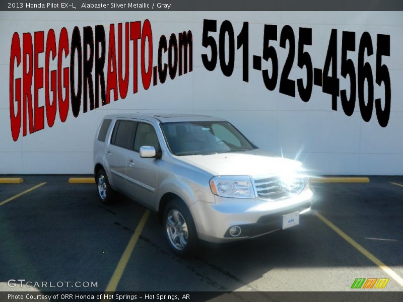 Alabaster Silver Metallic / Gray 2013 Honda Pilot EX-L
