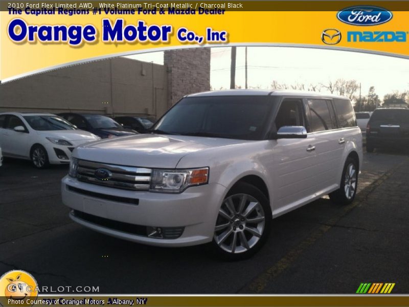 White Platinum Tri-Coat Metallic / Charcoal Black 2010 Ford Flex Limited AWD