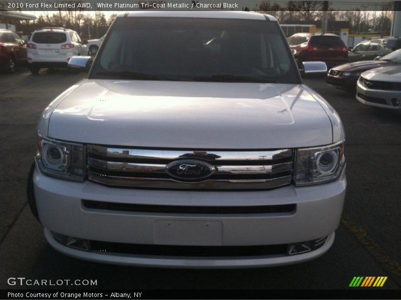 White Platinum Tri-Coat Metallic / Charcoal Black 2010 Ford Flex Limited AWD