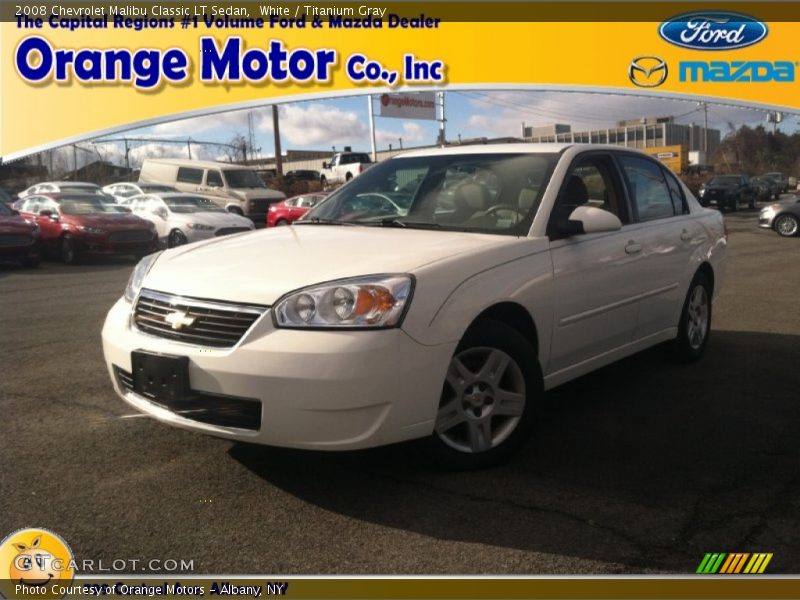 White / Titanium Gray 2008 Chevrolet Malibu Classic LT Sedan