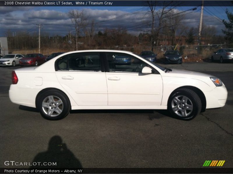 White / Titanium Gray 2008 Chevrolet Malibu Classic LT Sedan