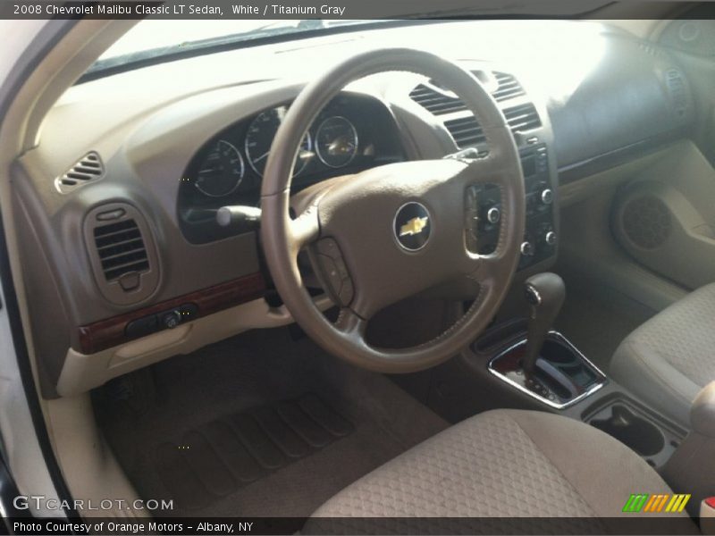 White / Titanium Gray 2008 Chevrolet Malibu Classic LT Sedan
