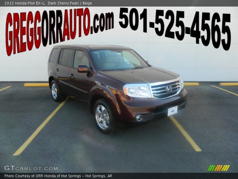 Dark Cherry Pearl / Beige 2013 Honda Pilot EX-L