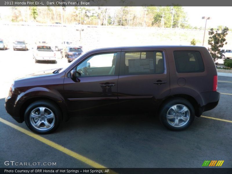 Dark Cherry Pearl / Beige 2013 Honda Pilot EX-L