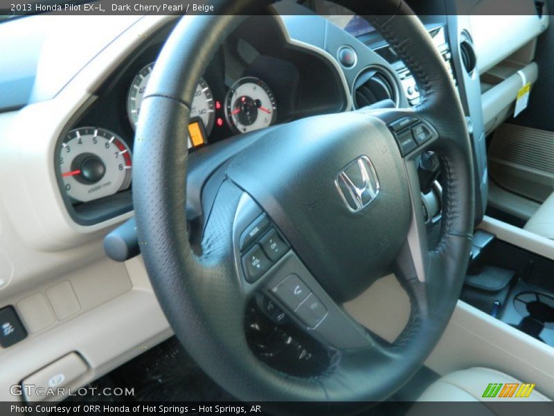 Dark Cherry Pearl / Beige 2013 Honda Pilot EX-L