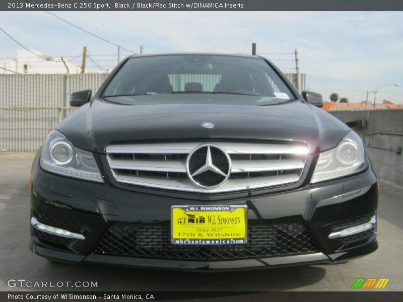 Black / Black/Red Stitch w/DINAMICA Inserts 2013 Mercedes-Benz C 250 Sport