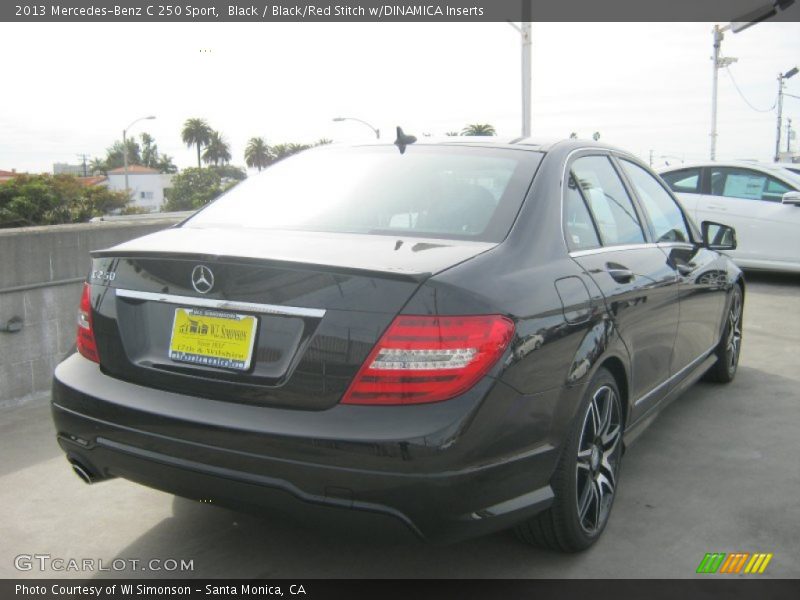 Black / Black/Red Stitch w/DINAMICA Inserts 2013 Mercedes-Benz C 250 Sport
