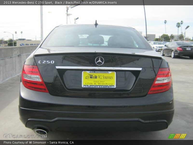 Black / Black/Red Stitch w/DINAMICA Inserts 2013 Mercedes-Benz C 250 Sport