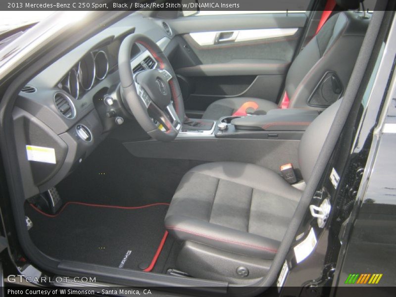 Black / Black/Red Stitch w/DINAMICA Inserts 2013 Mercedes-Benz C 250 Sport