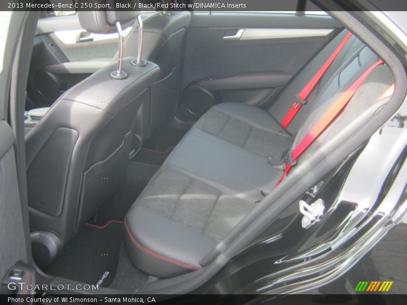 Black / Black/Red Stitch w/DINAMICA Inserts 2013 Mercedes-Benz C 250 Sport