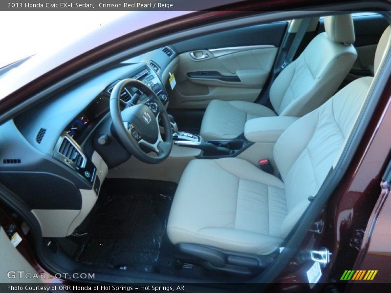 Crimson Red Pearl / Beige 2013 Honda Civic EX-L Sedan