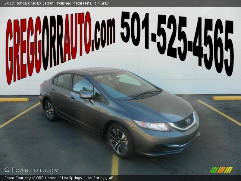 Polished Metal Metallic / Gray 2013 Honda Civic EX Sedan