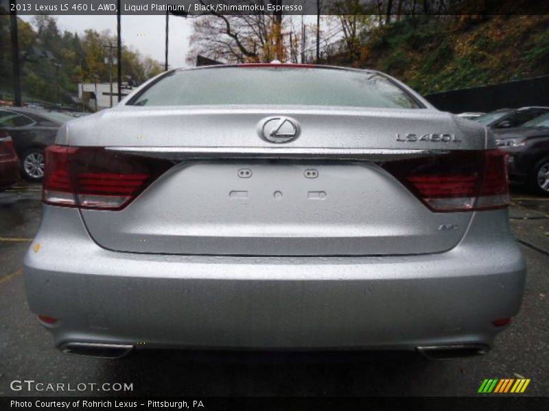 Liquid Platinum / Black/Shimamoku Espresso 2013 Lexus LS 460 L AWD