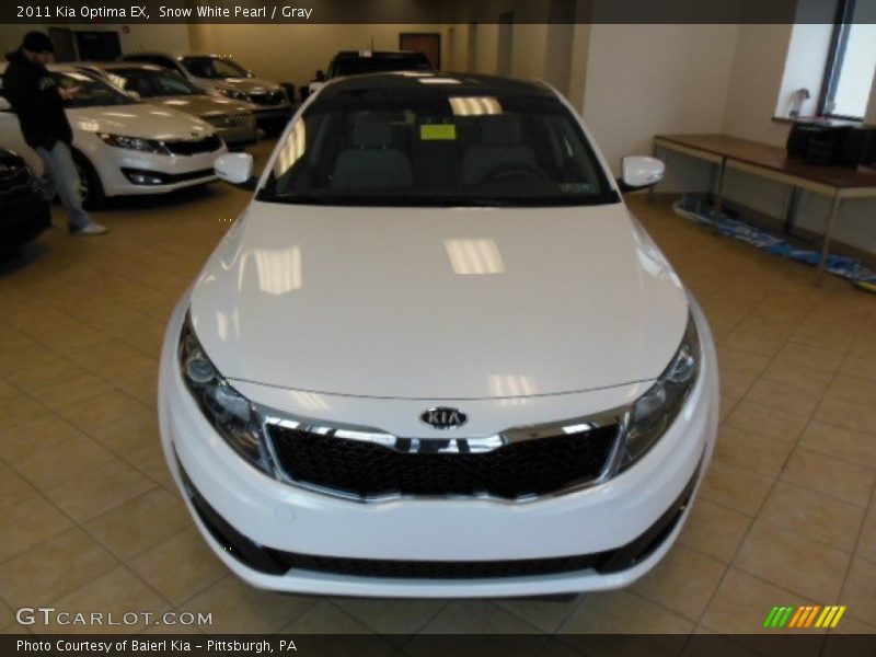 Snow White Pearl / Gray 2011 Kia Optima EX