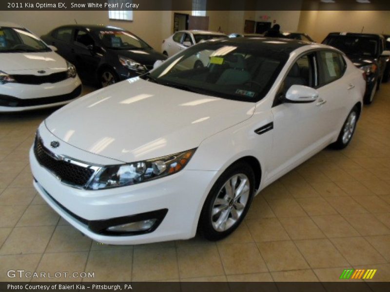 Snow White Pearl / Gray 2011 Kia Optima EX