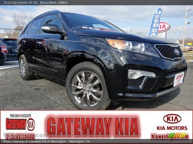 Ebony Black / Black 2011 Kia Sorento SX V6