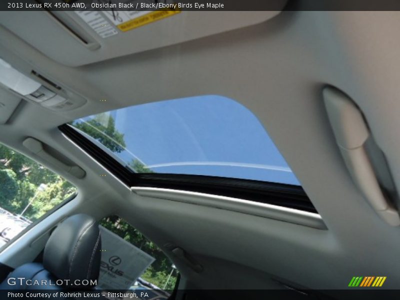 Obsidian Black / Black/Ebony Birds Eye Maple 2013 Lexus RX 450h AWD