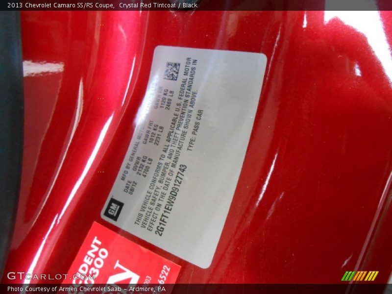 Crystal Red Tintcoat / Black 2013 Chevrolet Camaro SS/RS Coupe