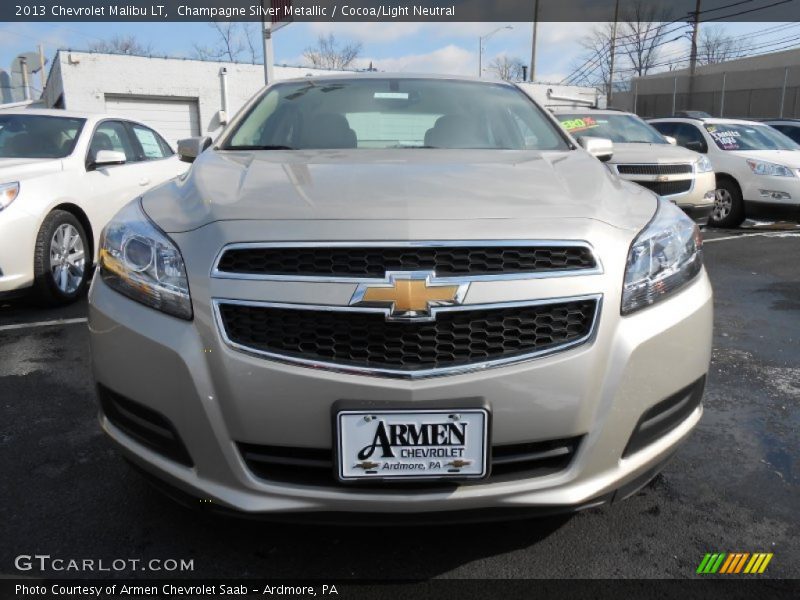 Champagne Silver Metallic / Cocoa/Light Neutral 2013 Chevrolet Malibu LT