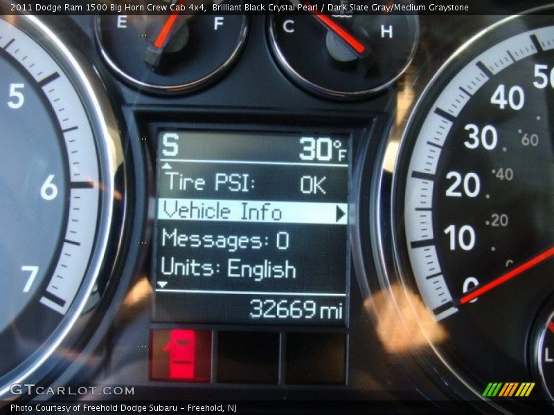 Brilliant Black Crystal Pearl / Dark Slate Gray/Medium Graystone 2011 Dodge Ram 1500 Big Horn Crew Cab 4x4