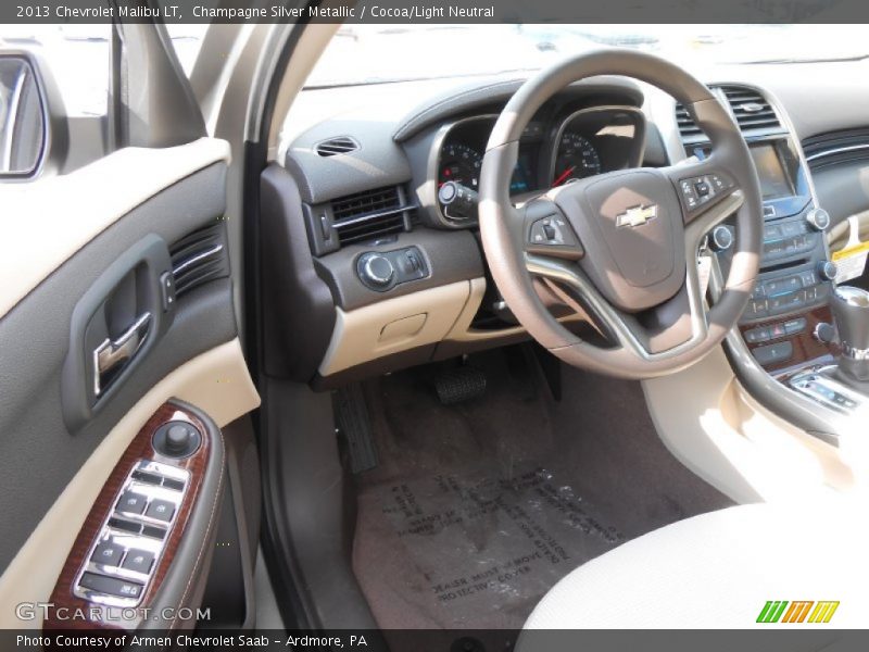 Champagne Silver Metallic / Cocoa/Light Neutral 2013 Chevrolet Malibu LT