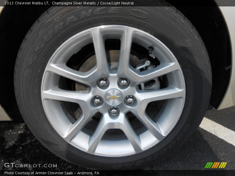 Champagne Silver Metallic / Cocoa/Light Neutral 2013 Chevrolet Malibu LT