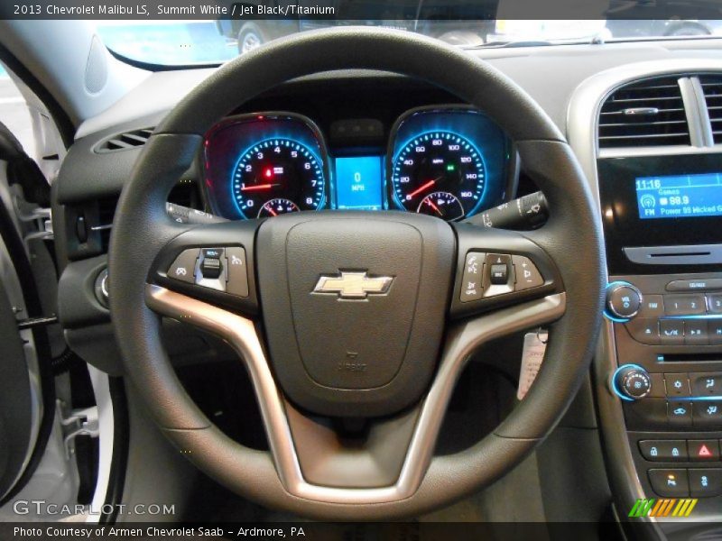 Summit White / Jet Black/Titanium 2013 Chevrolet Malibu LS