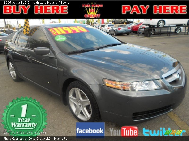 Anthracite Metallic / Ebony 2006 Acura TL 3.2