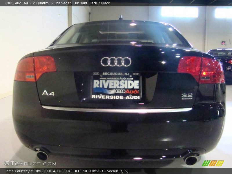 Brilliant Black / Black 2008 Audi A4 3.2 Quattro S-Line Sedan