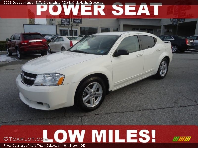 Stone White / Dark Khaki/Light Graystone 2008 Dodge Avenger SXT