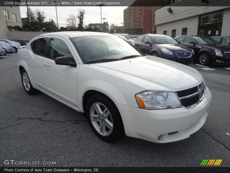 Stone White / Dark Khaki/Light Graystone 2008 Dodge Avenger SXT