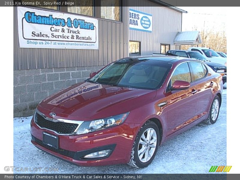 Spicy Red / Beige 2011 Kia Optima EX